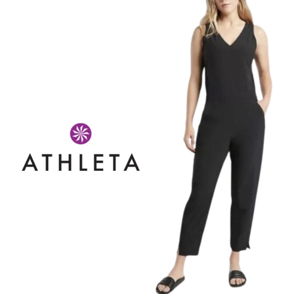 ATHLETA Brooklyn Jumpsuit - Black - Size 8 - Picture 1 of 15